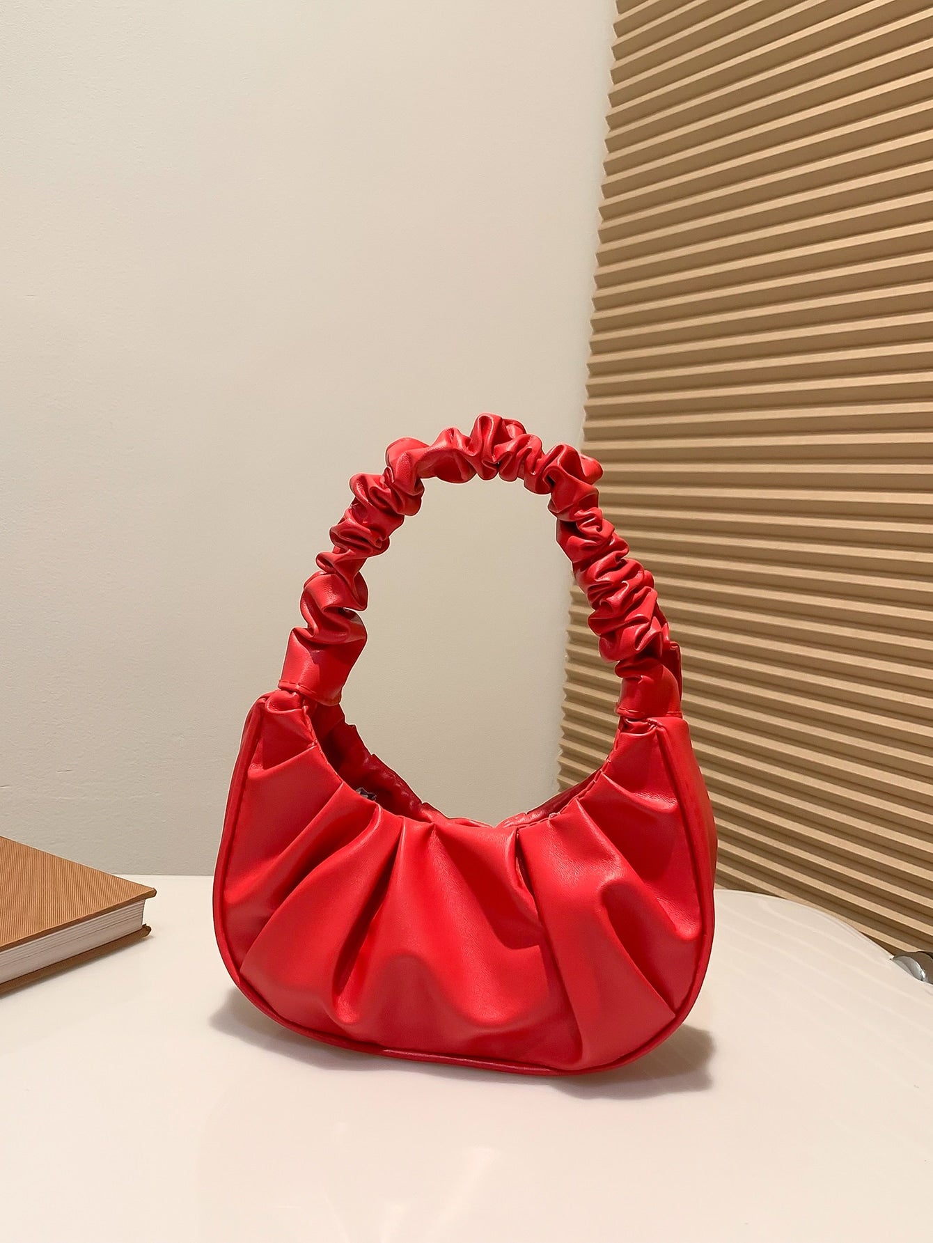 Mini sac bandoulière femme plissé en croissant