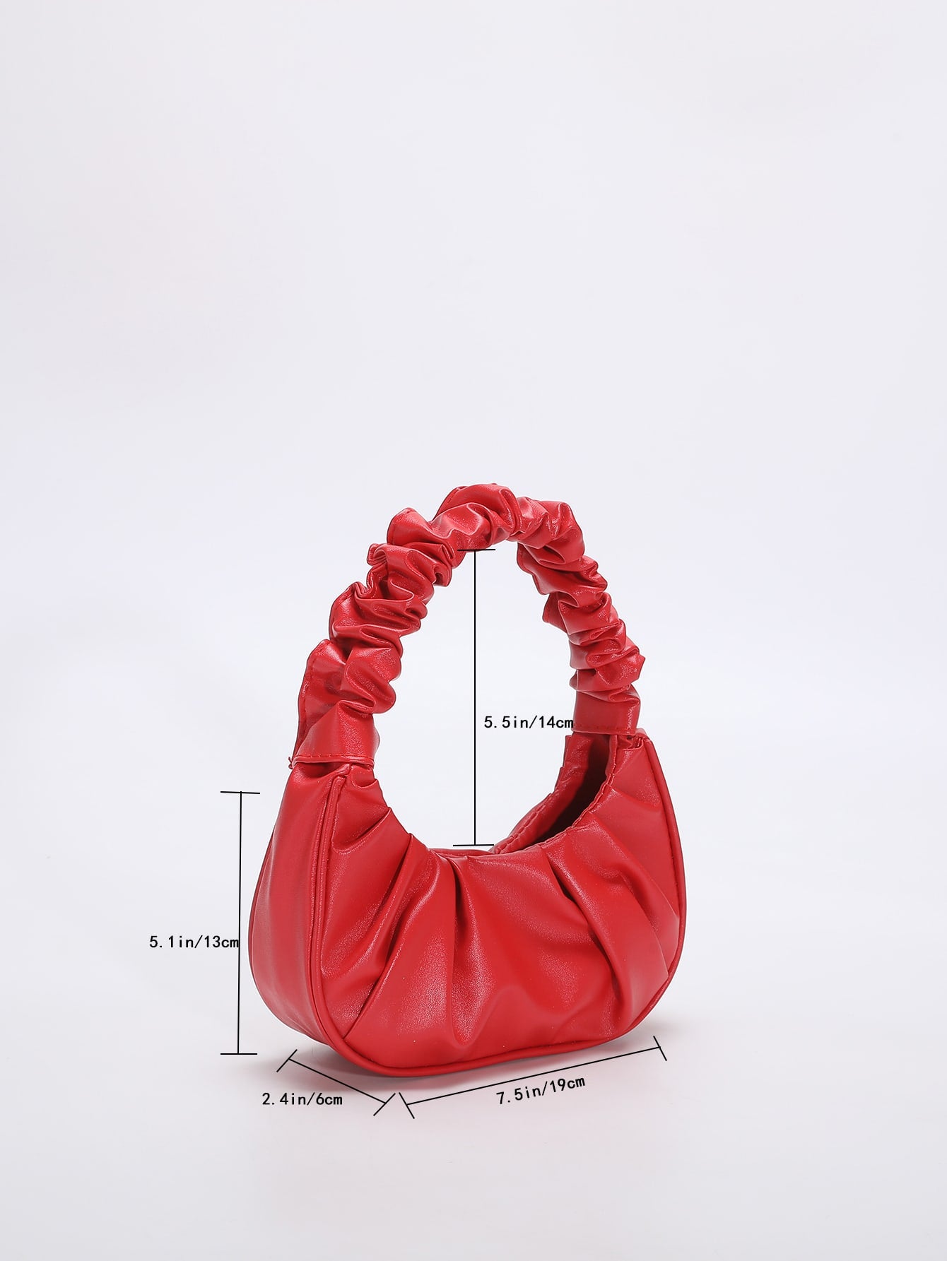 Mini sac bandoulière femme plissé en croissant