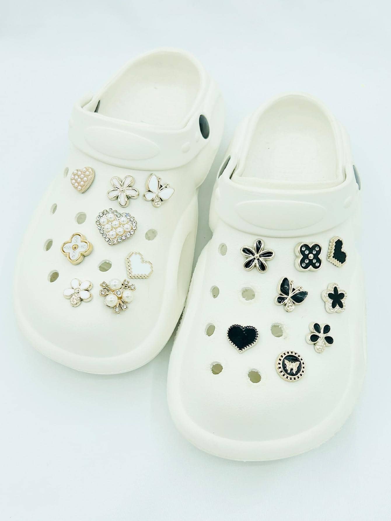 16 pièces perles et coeurs en résine pour décorations de chaussures