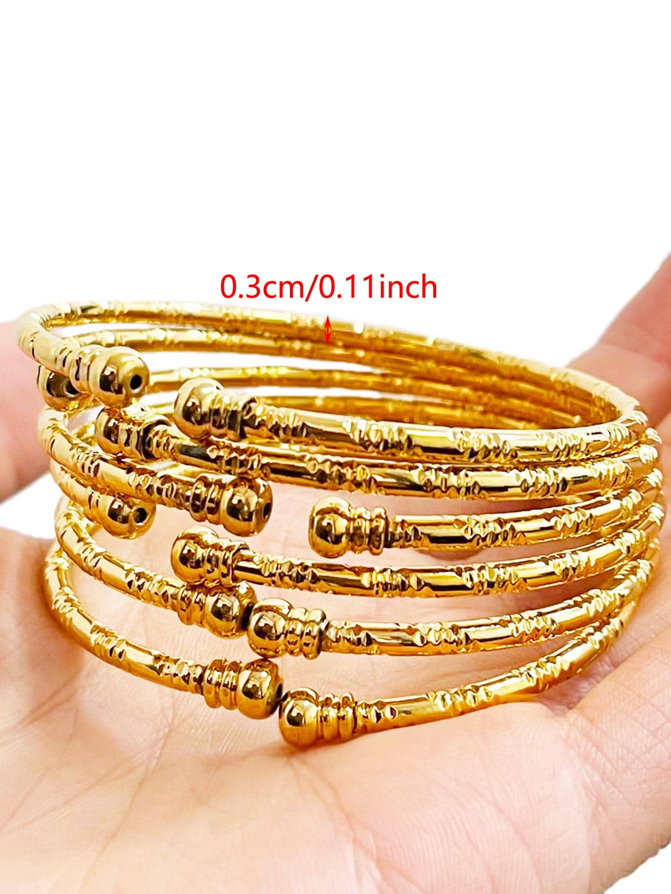 Bracelets Africains 3mm Or - Bijoux Mariage Cadeau