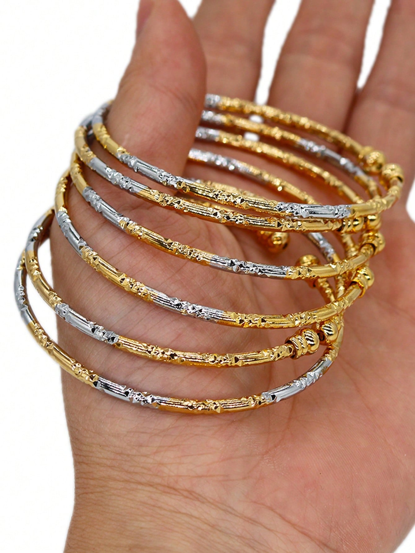 6 Bracelets en or 3mm - Bijoux de mariage