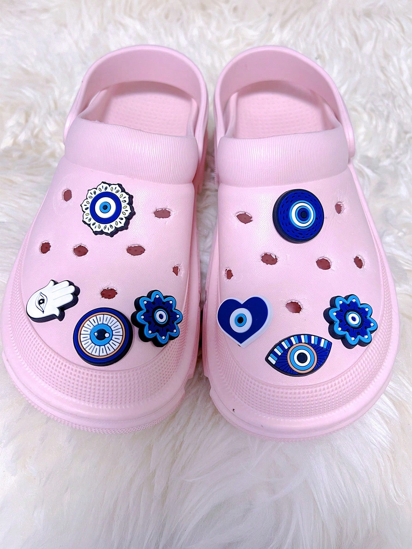 8 pièces breloques mauvais œil bleu pour chaussures