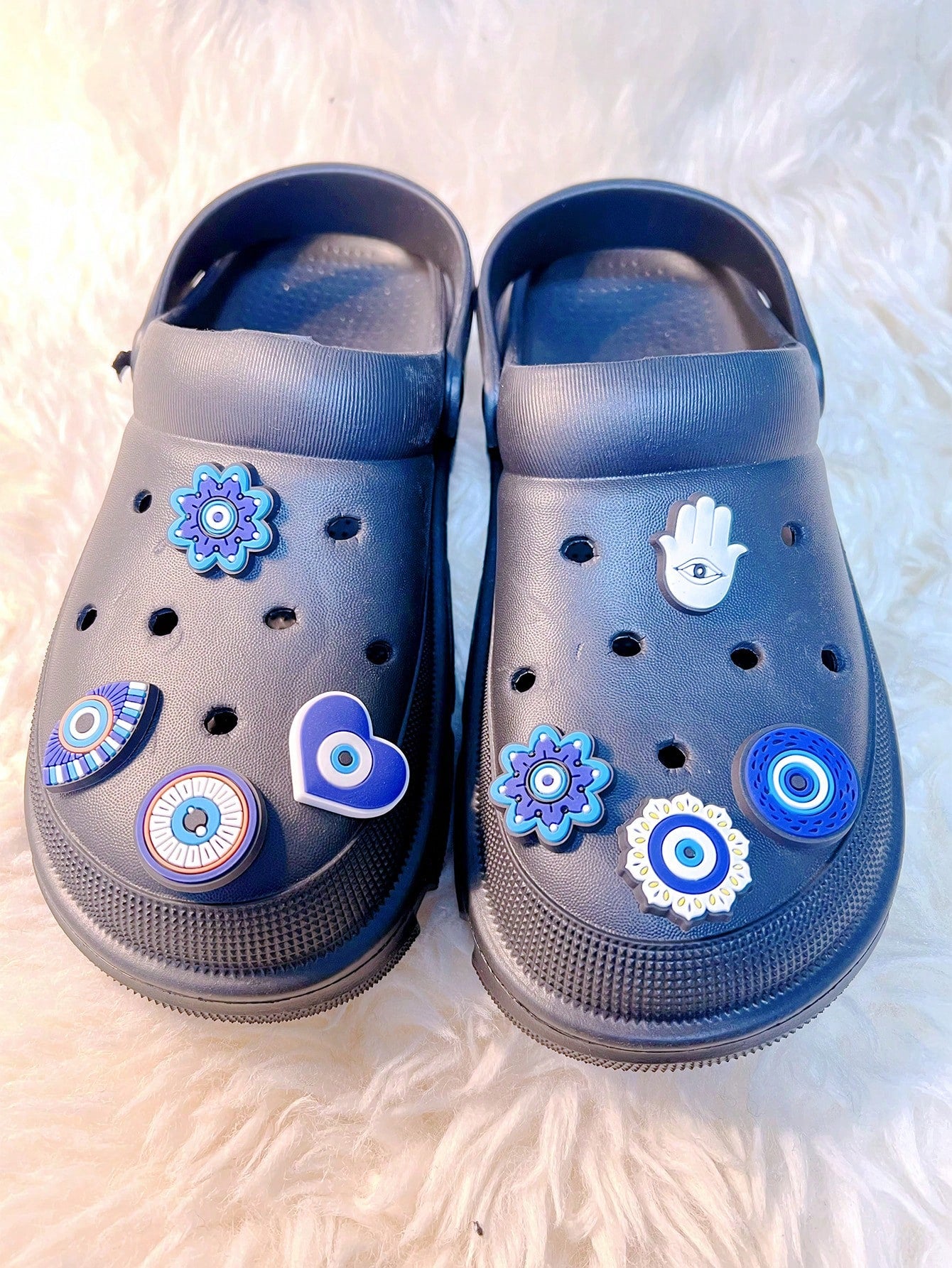 8 pièces breloques mauvais œil bleu pour chaussures