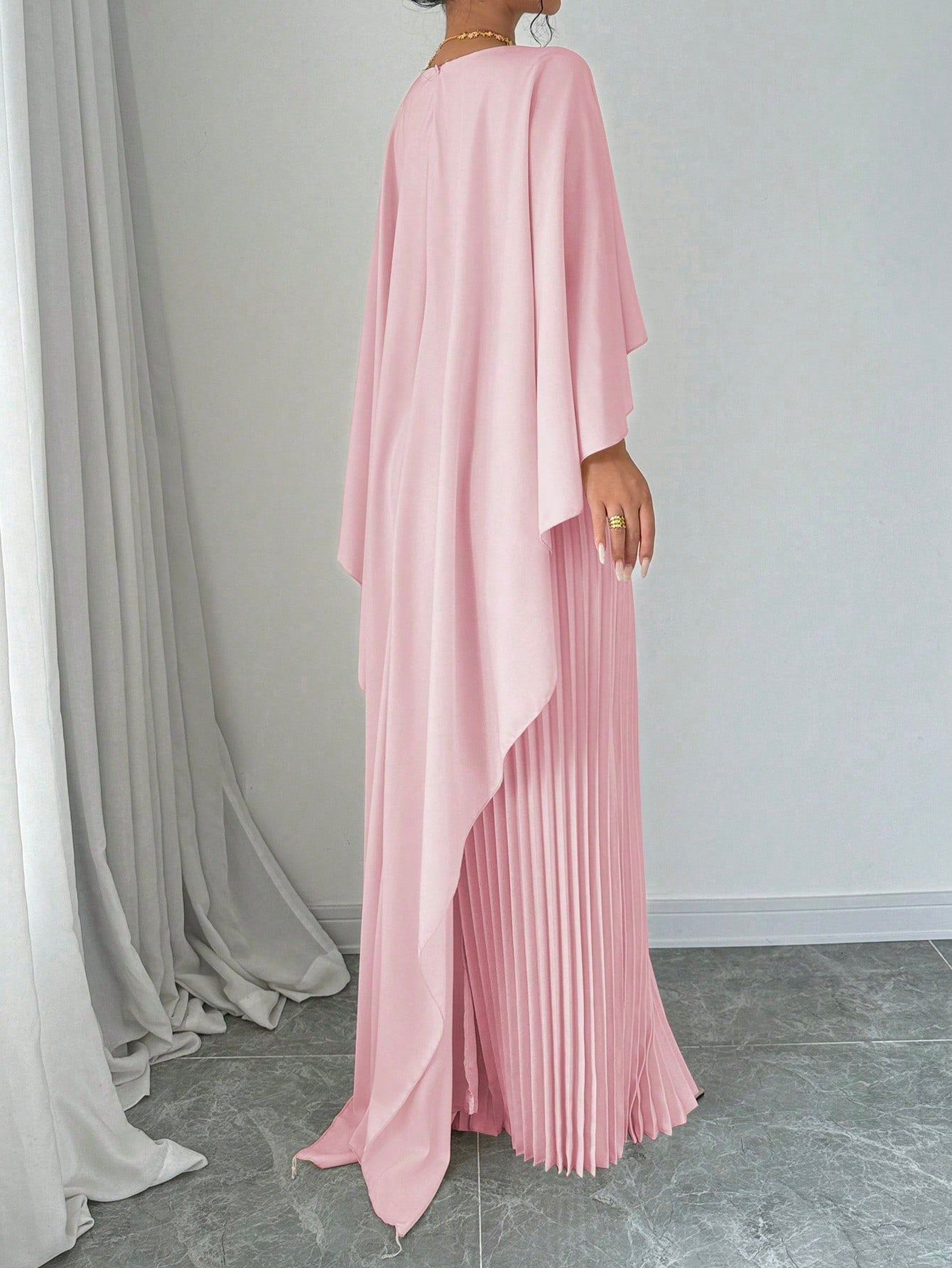 Robe maxi décontractée col châle pour femme