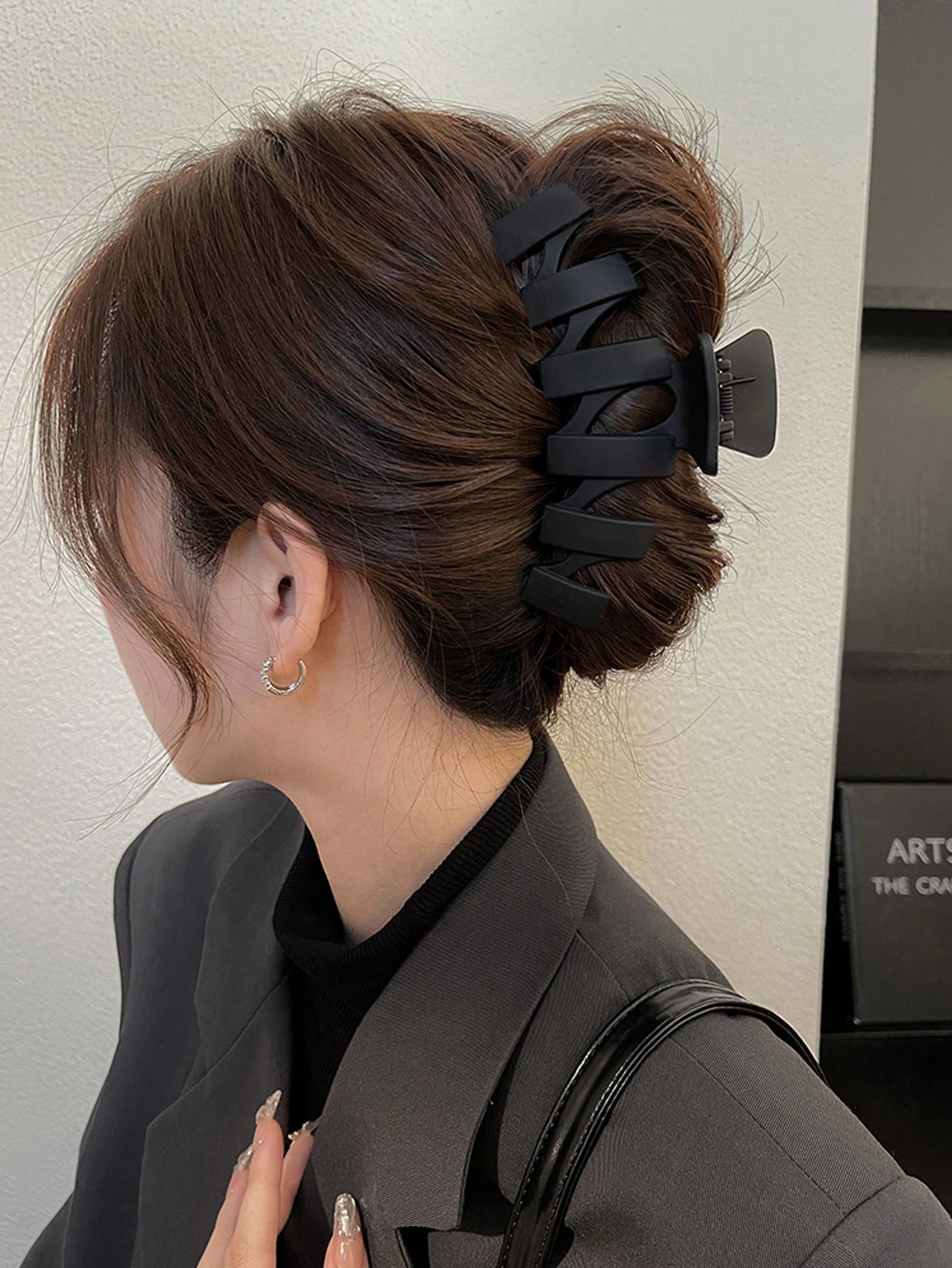 Pinces à cheveux 3 pièces - 11 cm - Marron, blanc, noir
