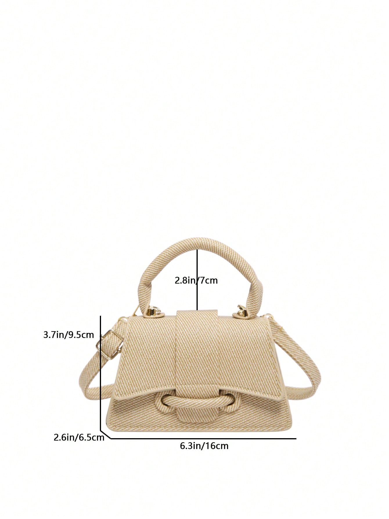 Pochette femme carrée mini en cuir uni