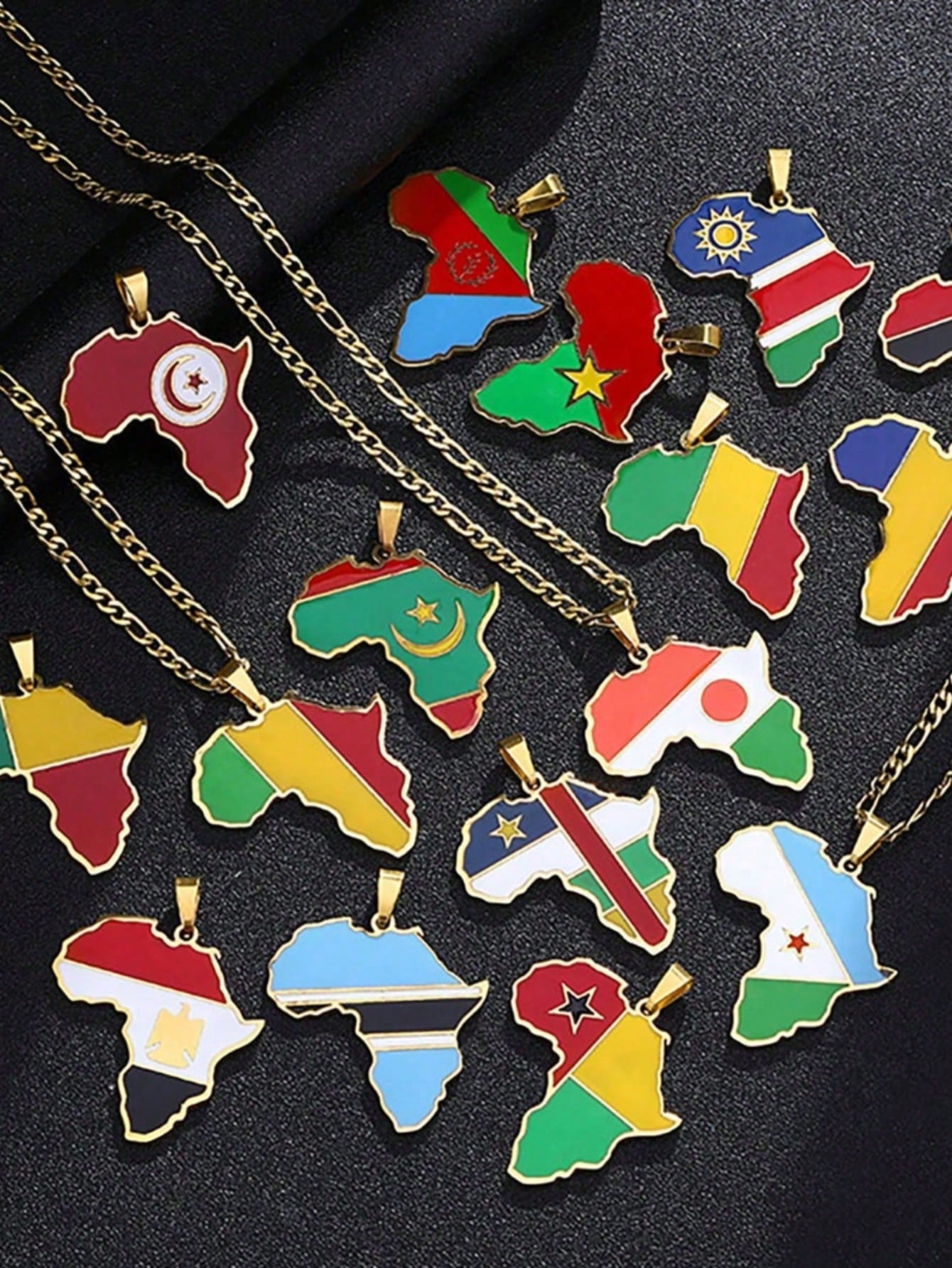 Collier Homme Minimaliste Carte Afrique Personnalisé