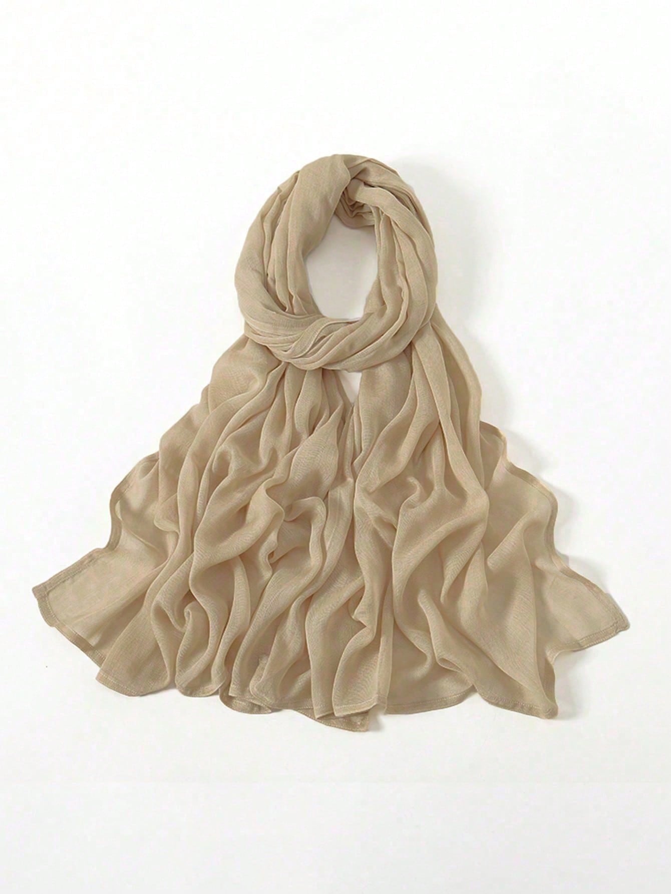 Foulard viscose uni pour femme, ourlet doux et protection solaire