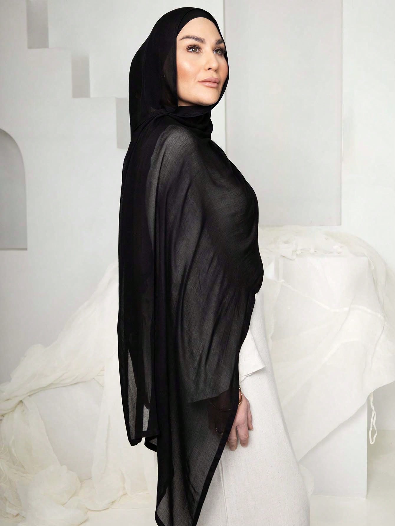 Foulard viscose femme - Large bord doux - Protection solaire