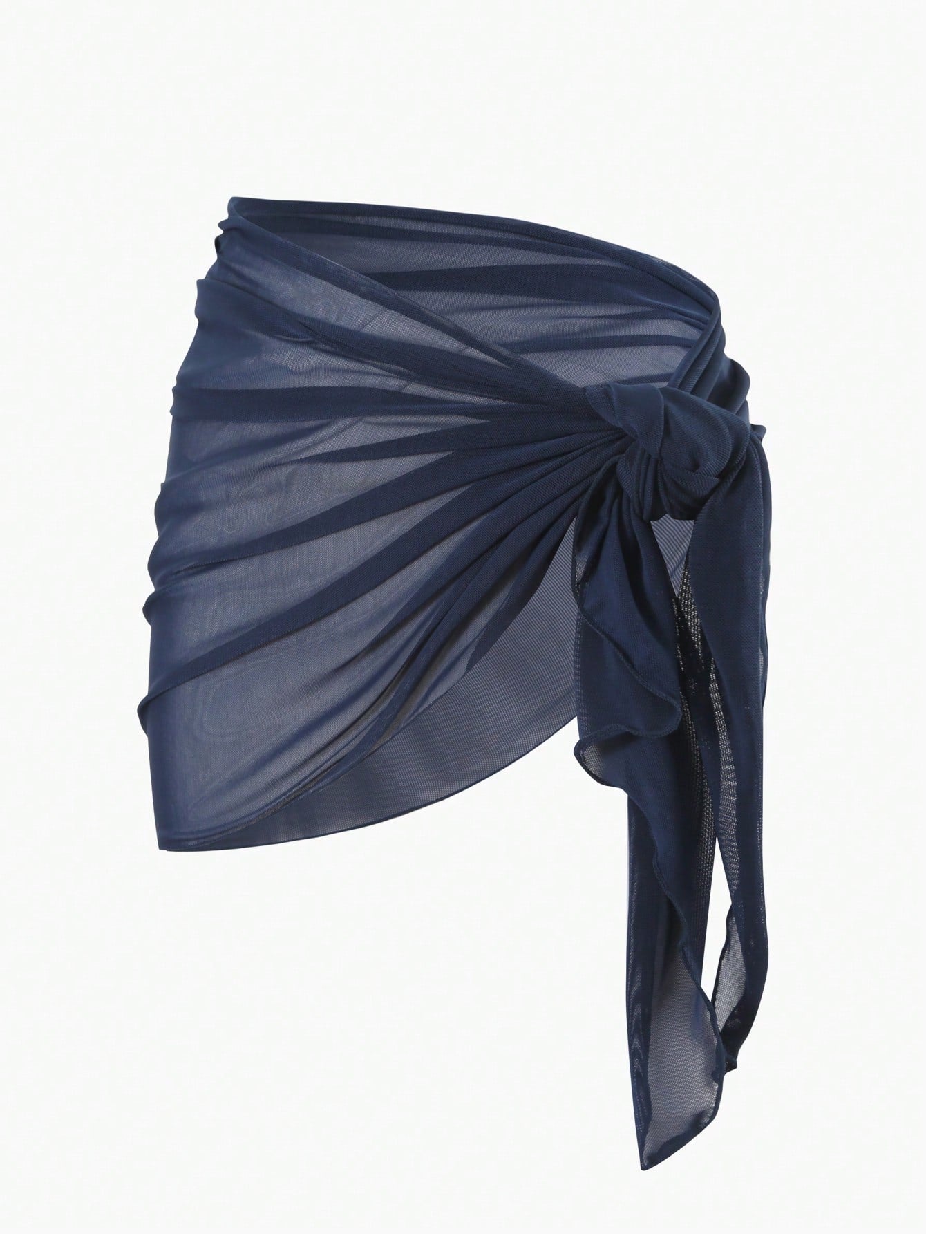 Jupe cache-maillot maille transparente unie