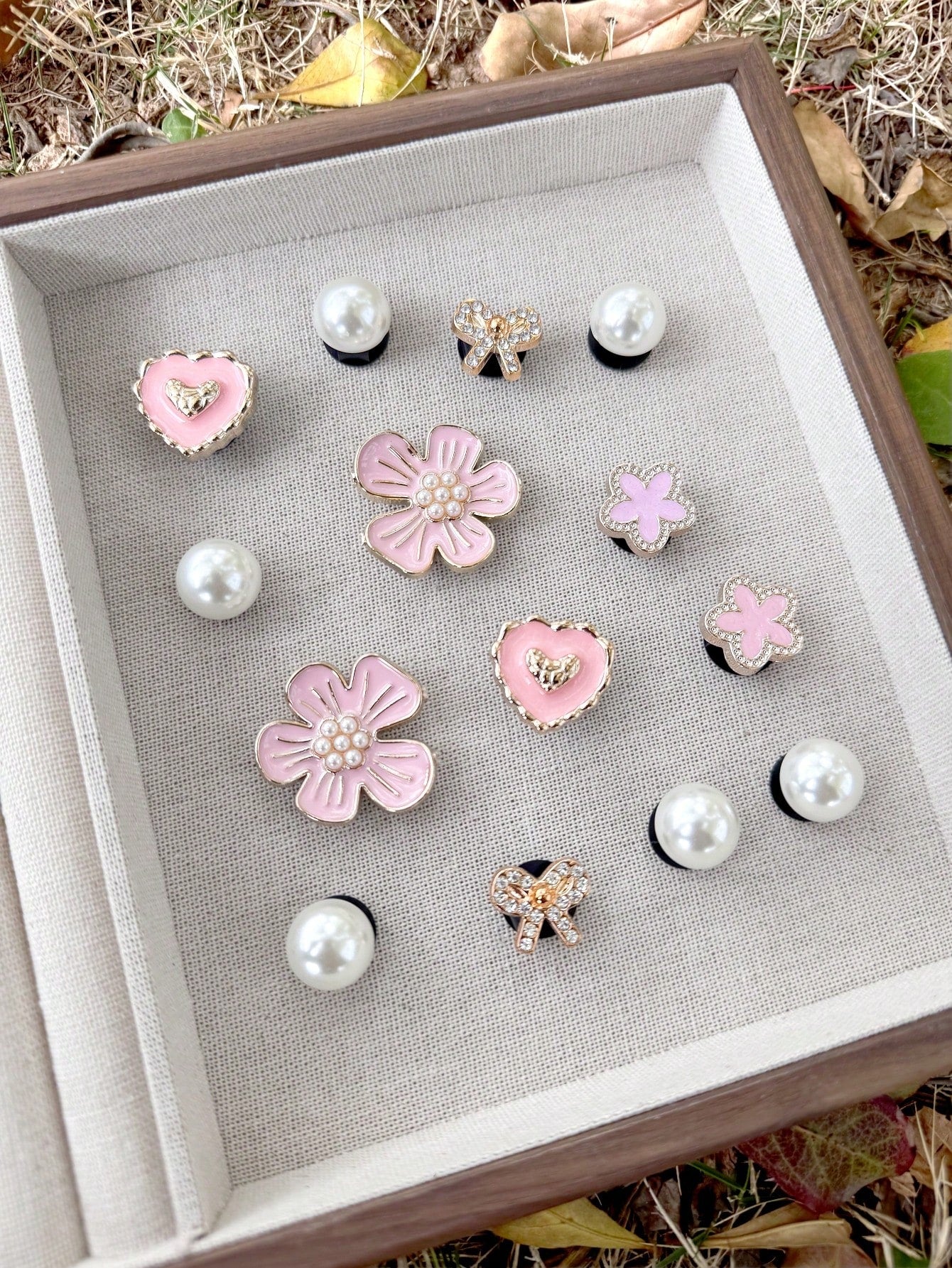 14 pièces clips chaussures décoratifs perles strass DIY