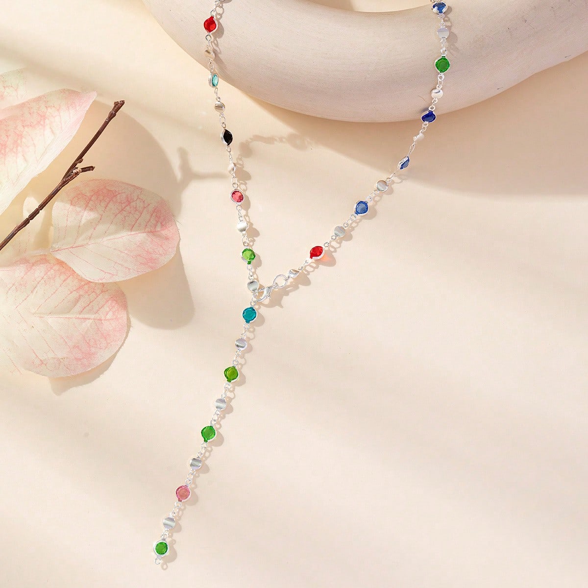 Collier pendentif doré/argenté brillant - 1 pièce