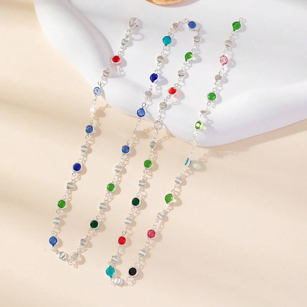 Collier pendentif doré/argenté brillant - 1 pièce
