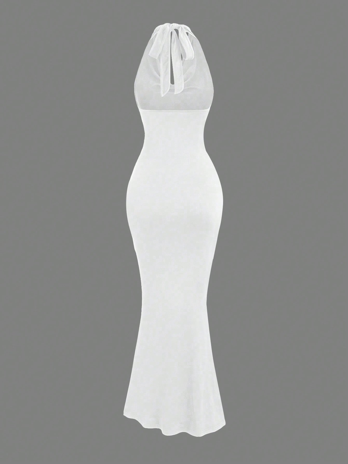 Robe sirène noire col drapé pour soirée