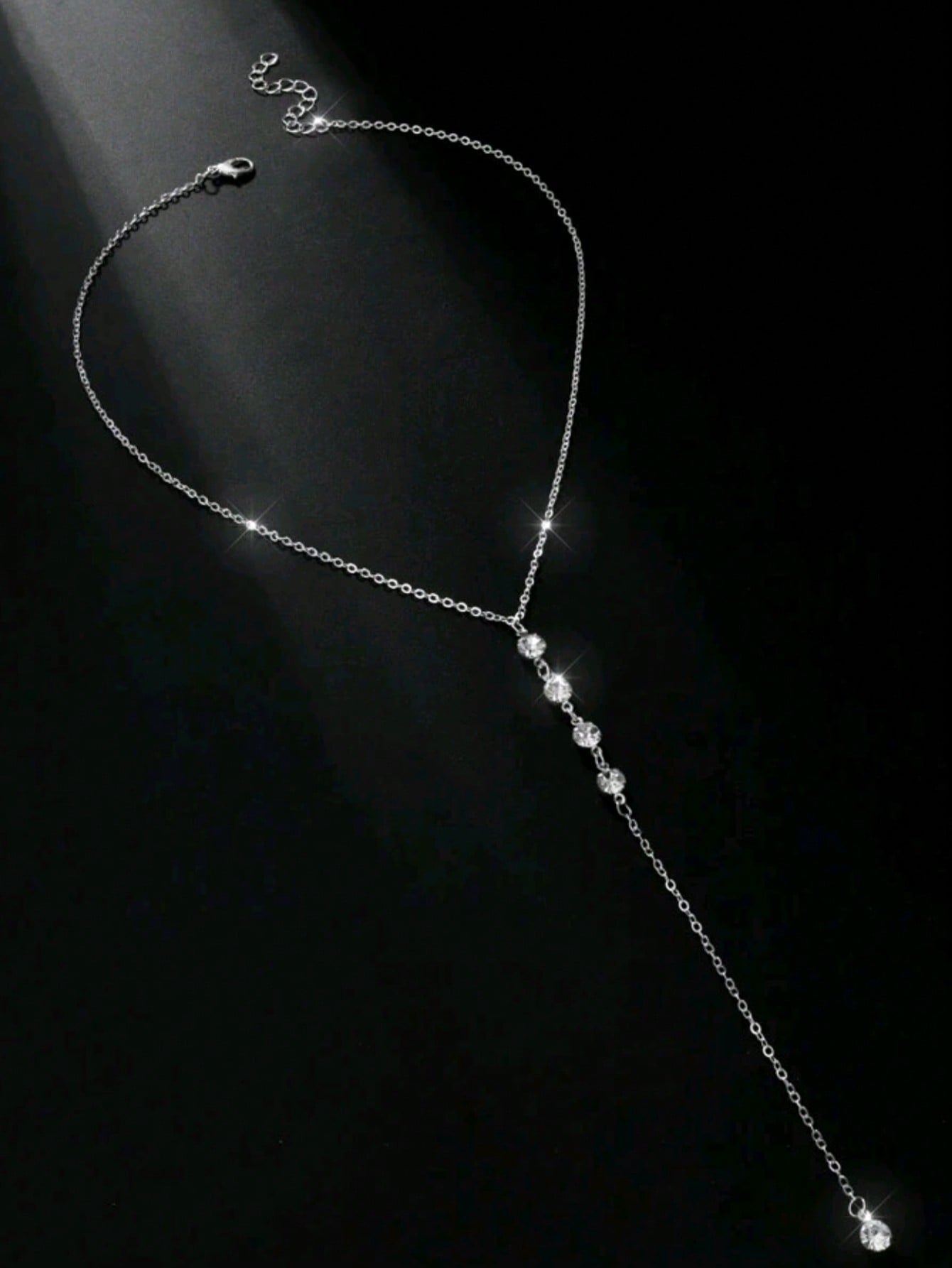 Collier Y Argent Diamant Femme - Bijou Soirée Cadeau