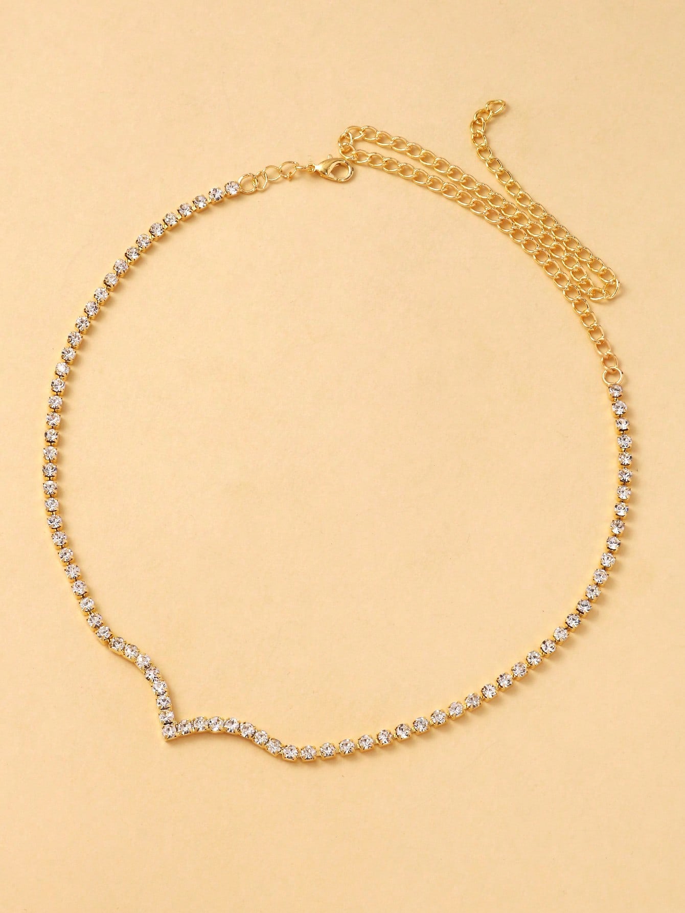 Collier en V strass argent pour femmes