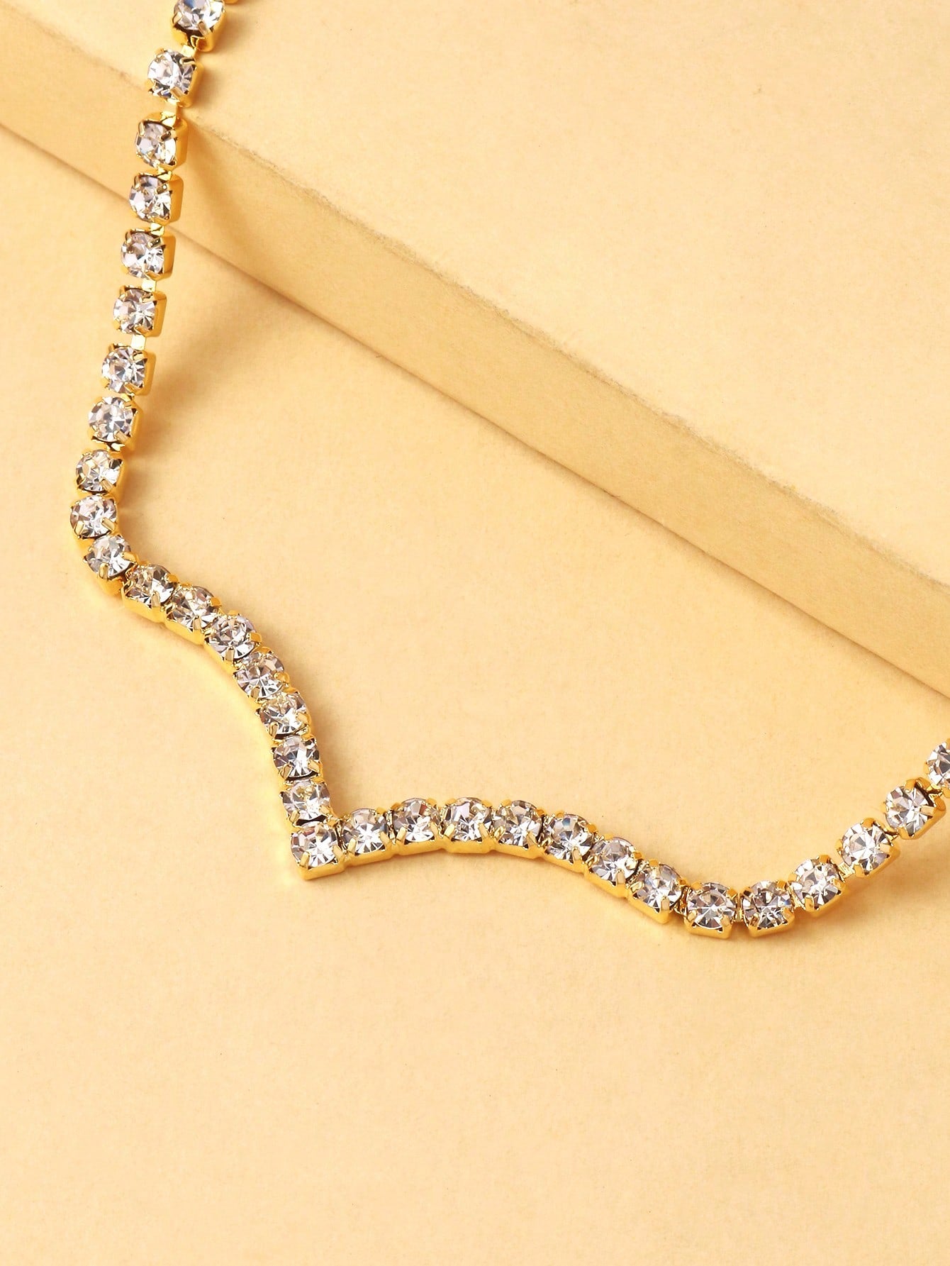 Collier en V strass argent pour femmes