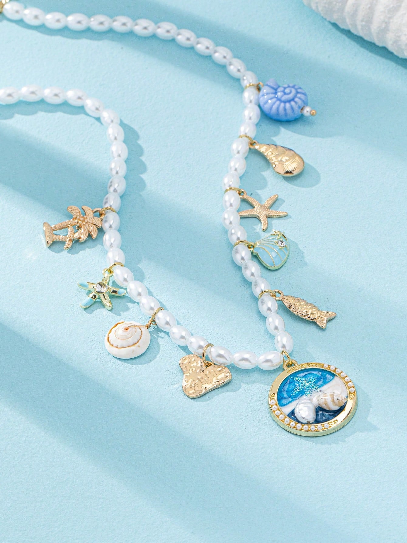 Collier étoile de mer et perles - Bijou bohème pour femme
