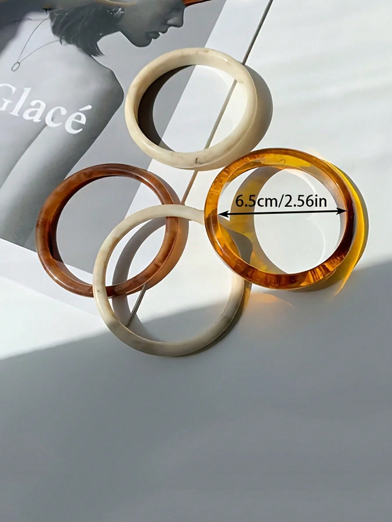 Set 4 Bracelets Vintage Acrylique pour Femmes