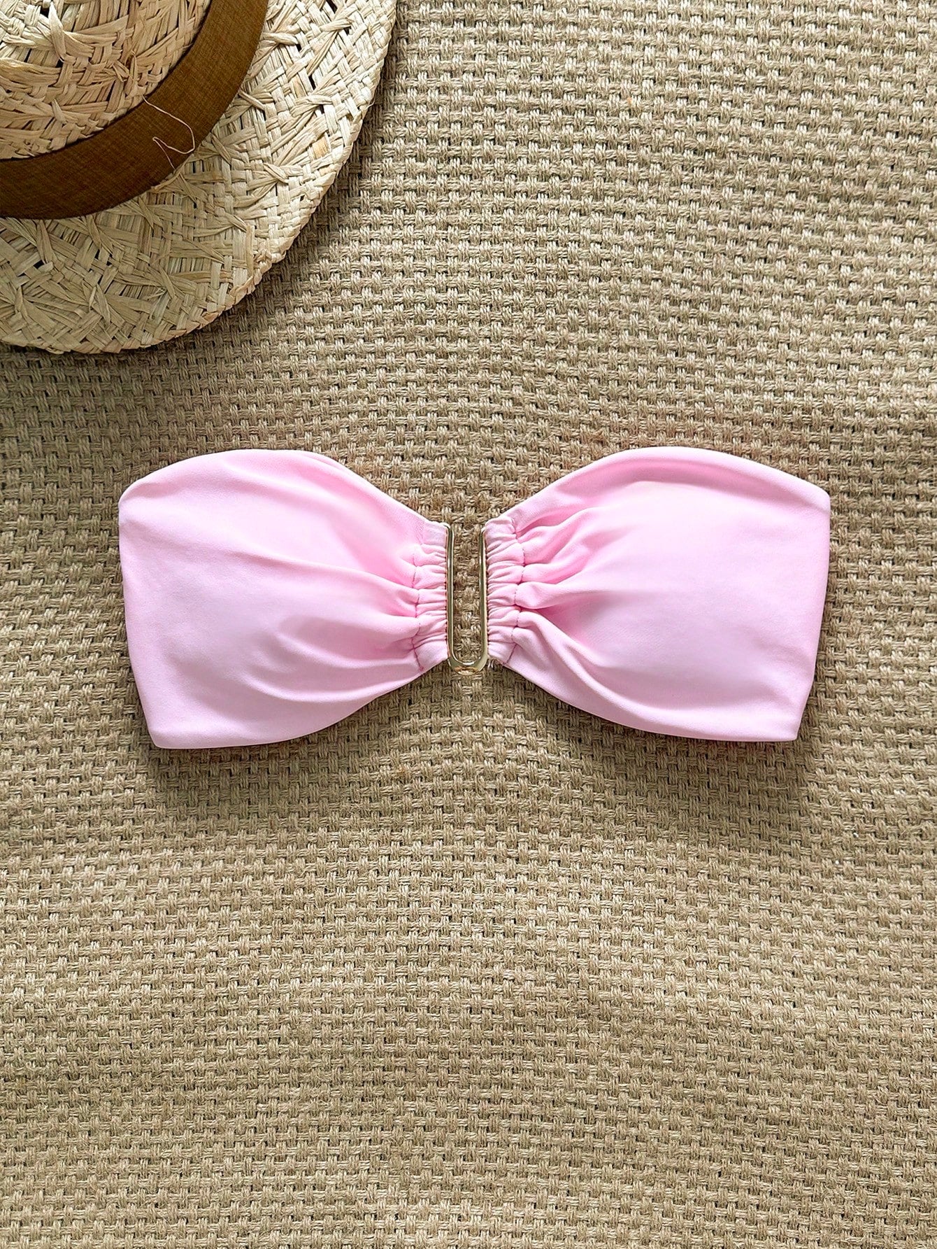 Bikini Top Femme Sans Bretelles Décor Métal