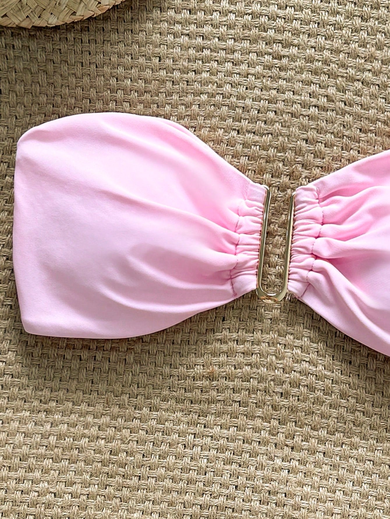 Bikini Top Femme Sans Bretelles Décor Métal