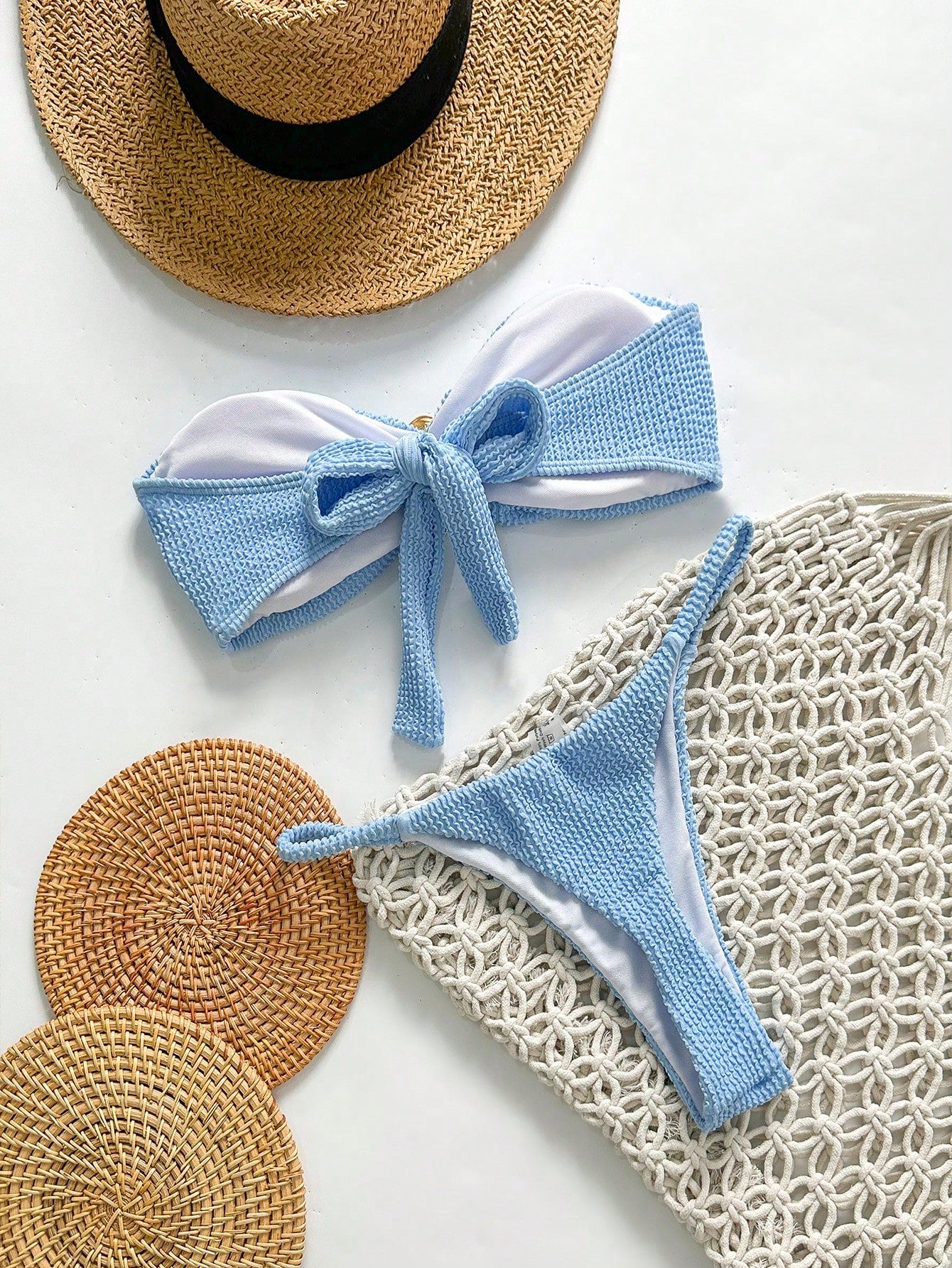 Ensemble bikini femme - Taille unique - Jacquard uni