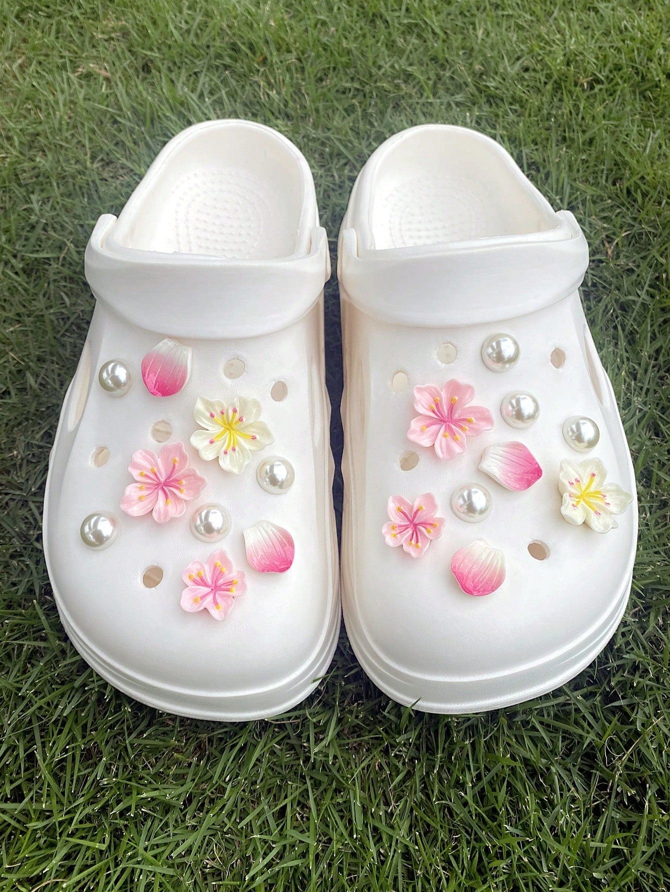 18 pièces Boucles de Chaussures Décoratives Fleurs et Perles