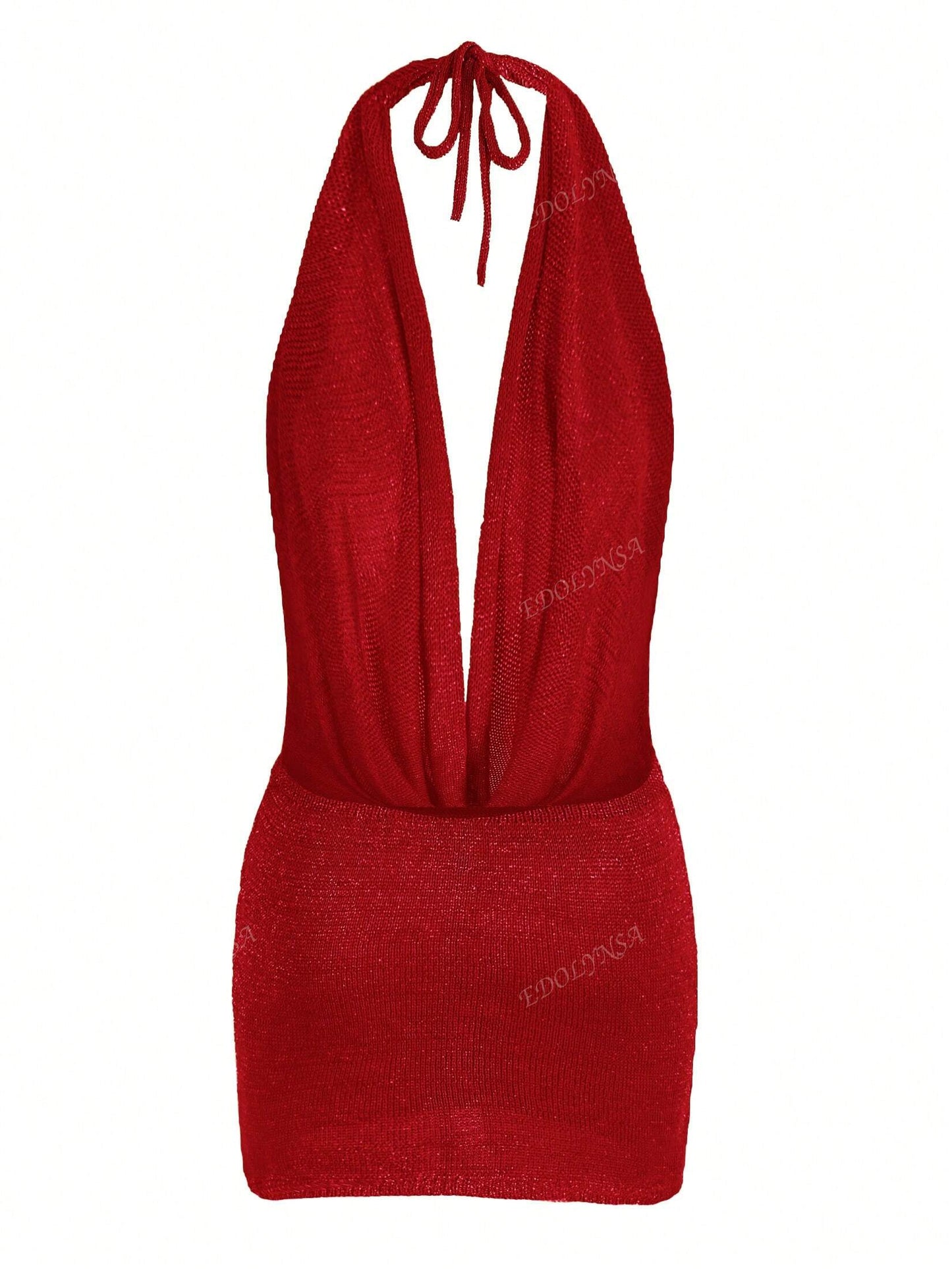Robe courte dos nu couleur unie pour femme
