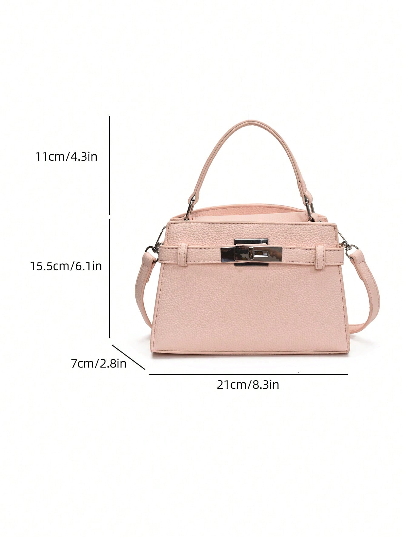 Sac à main femme motif litchi, sangle réglable, cuir haute gamme
