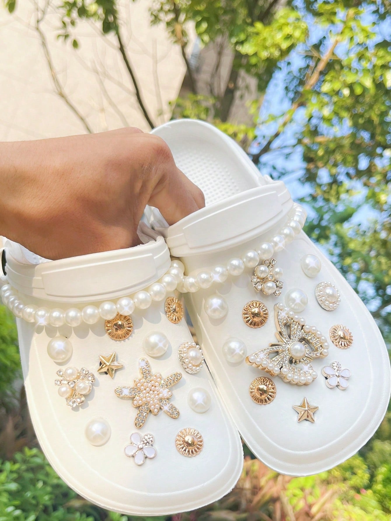 26 Pièces Charms Décoratifs pour Sabots - Strass, Perles 3D, Nœuds