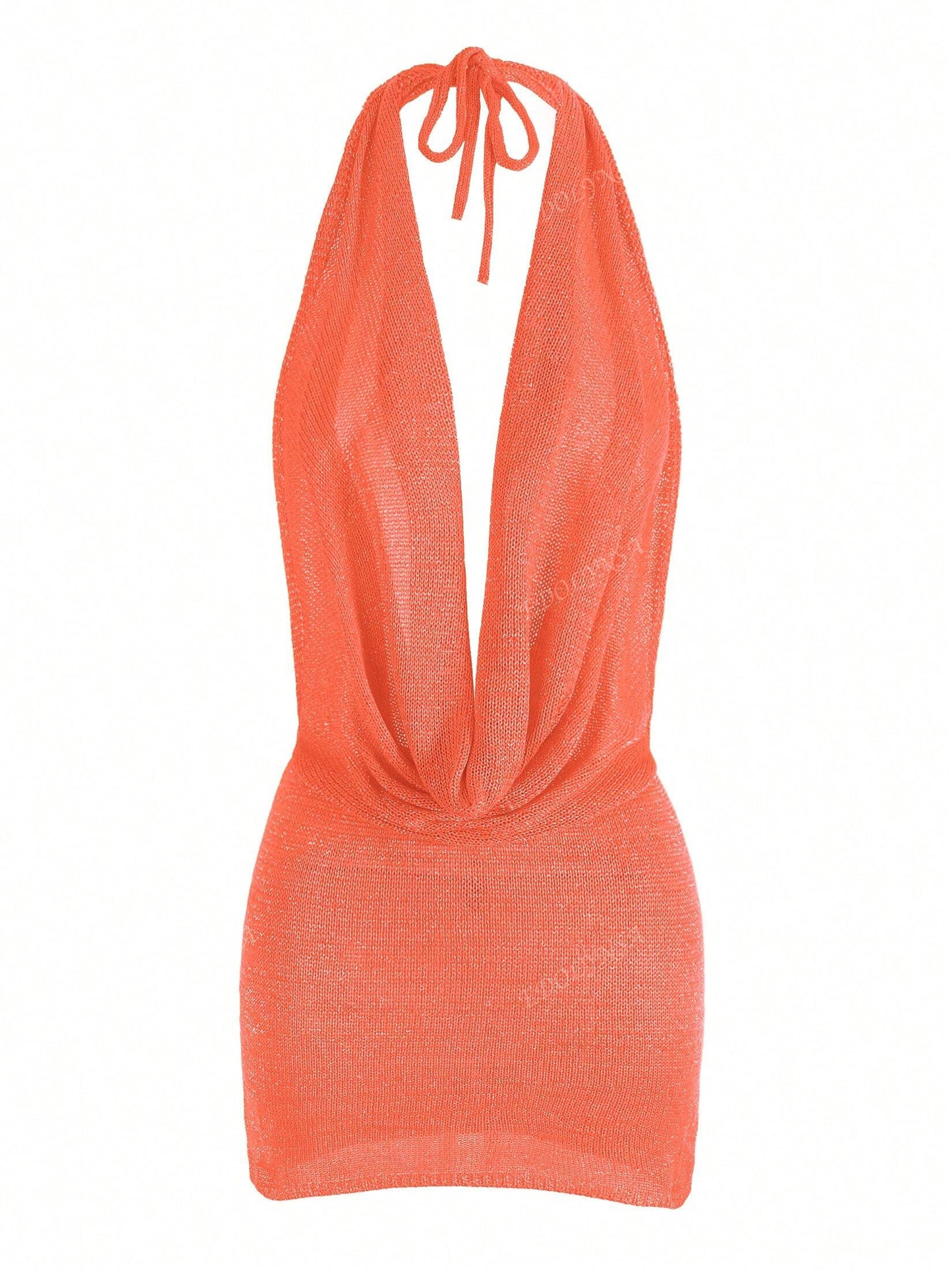 Robe dos nu en tricot, encolure V, sans manches - Femme
