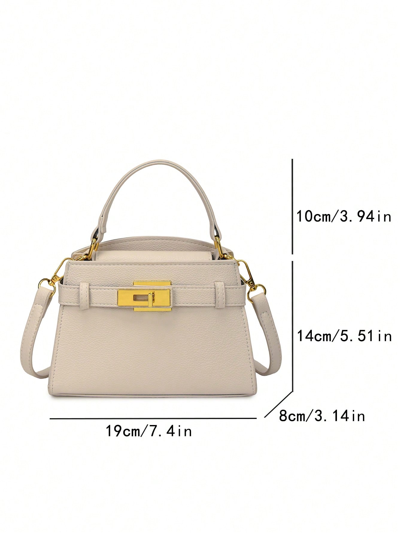 Sac à main femme en PU motif litchi, sangle réglable, multifonction