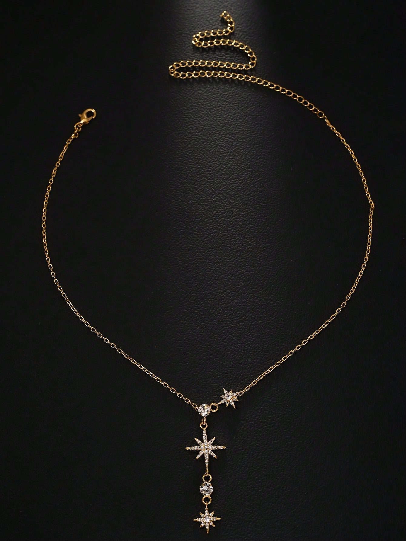 Collier ras-du-cou octagramme strass pour femmes