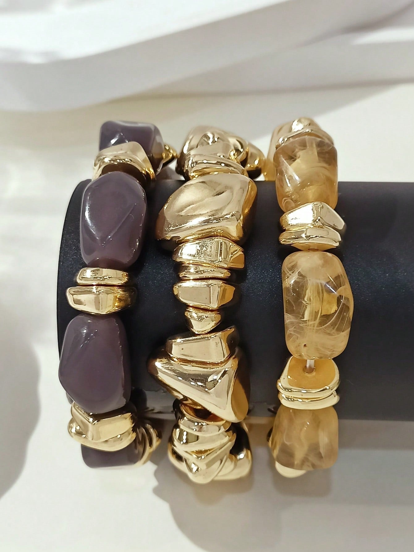 Bracelets acryliques épais 3 pièces - Style bohème