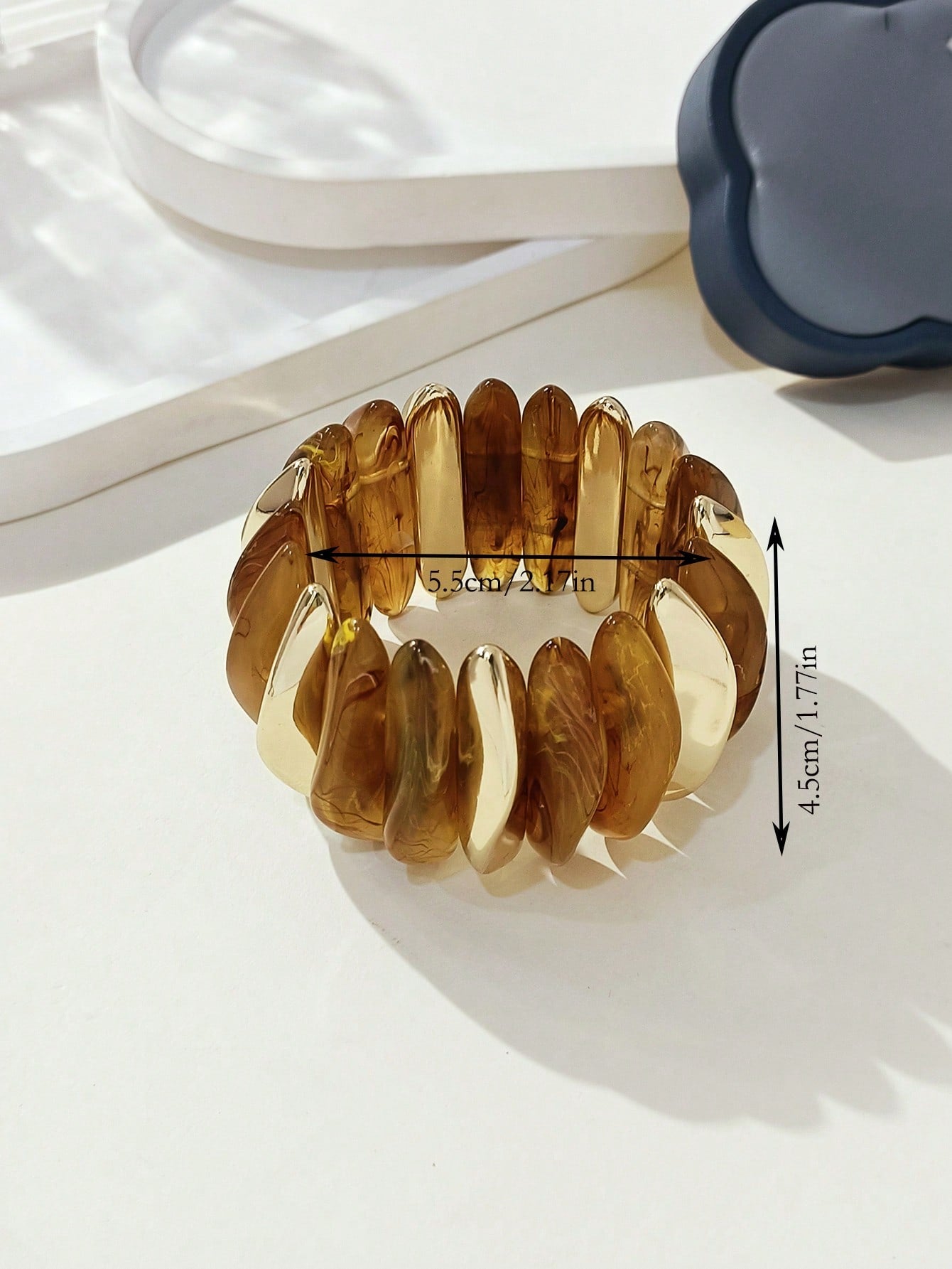 Bracelet acrylique perlé épais boho pour femmes
