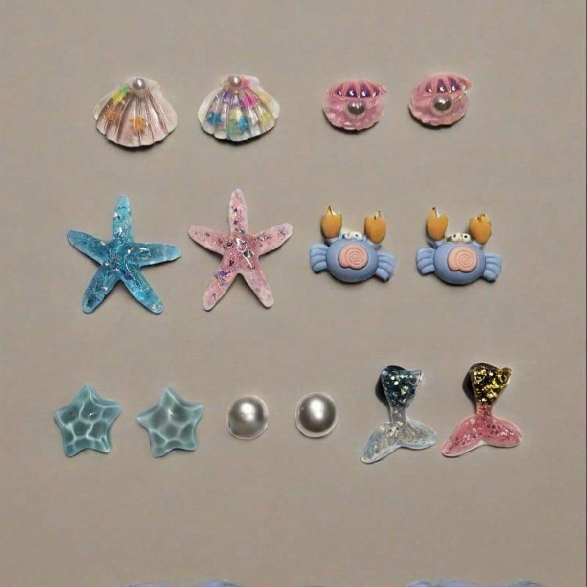 14 Charms Chaussures Monde Marin - Étoiles de Mer, Perles, Coquillages