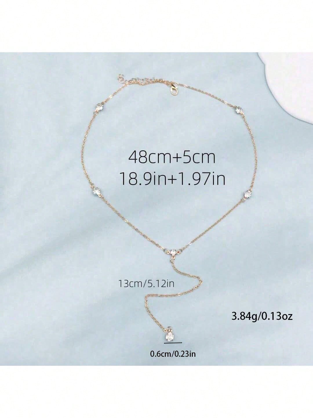 Collier Y en cristal avec pendentif et gland