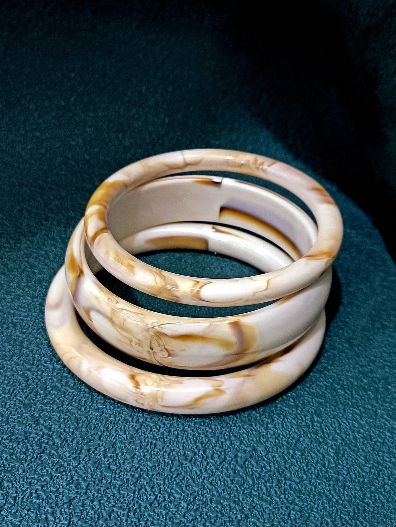 Bracelet acrylique rétro 3 pièces - Multicolore pour femmes