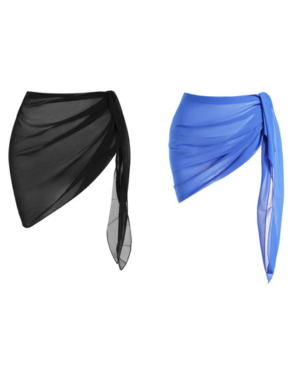 Cache-maillots mousseline 2 pièces avec nœud