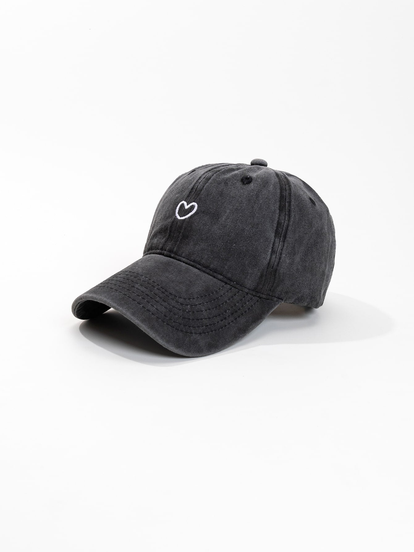 Casquette baseball vintage unisexe ajustable avec broderie cœur