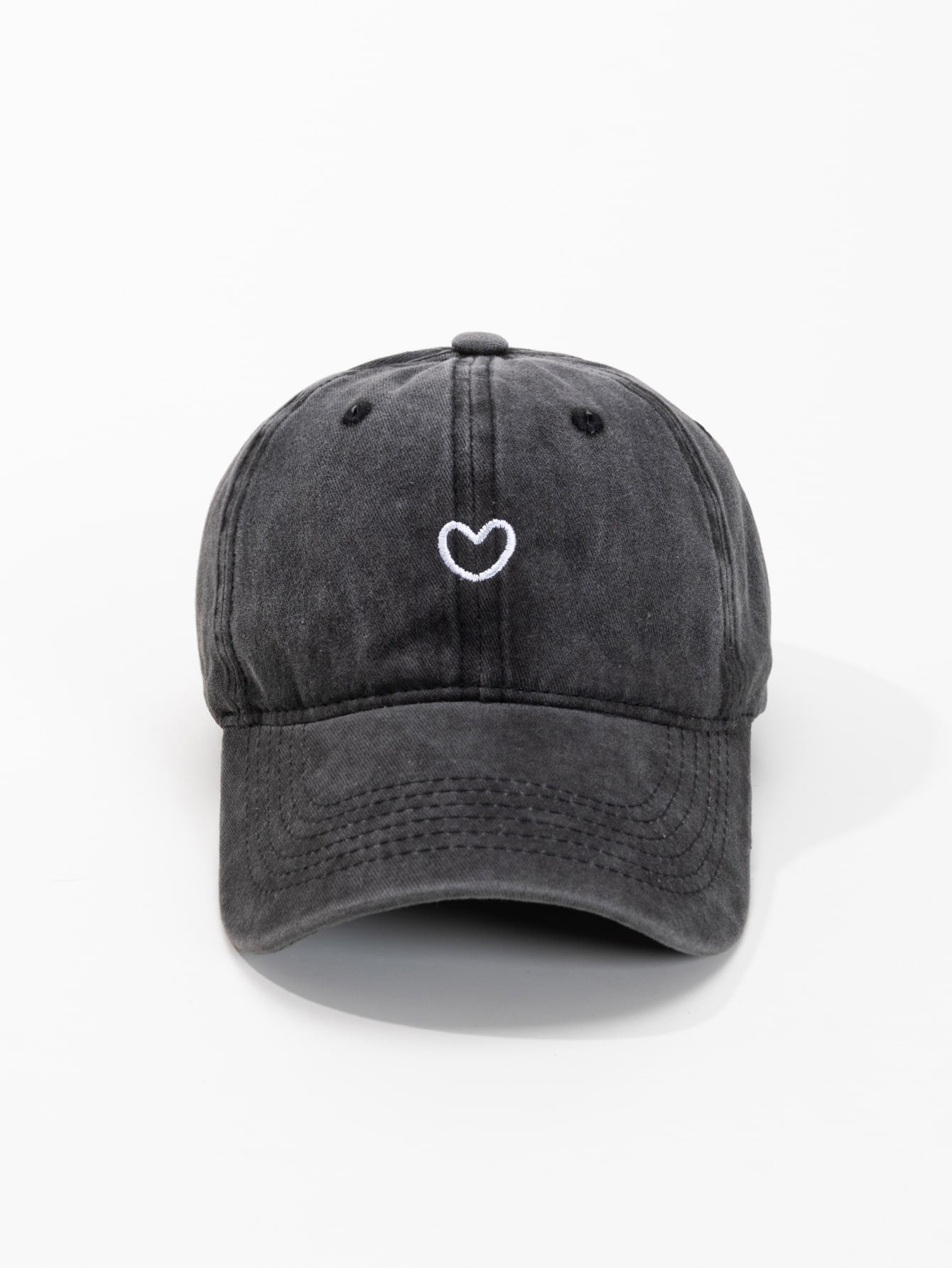 Casquette baseball vintage unisexe ajustable avec broderie cœur