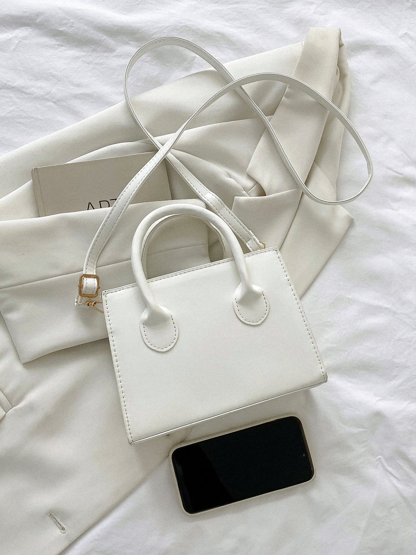 Sac carré léger à double poignée pour femmes et étudiantes