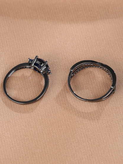 Anneaux zircone cubique 2 pièces
