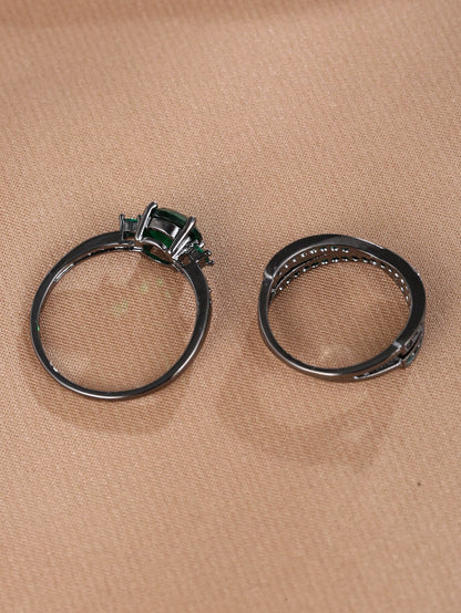 Anneaux zircone cubique - Lot de 2