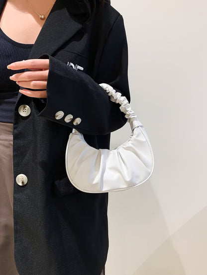 Sac bandoulière femme plissé forme nuage couleur unie