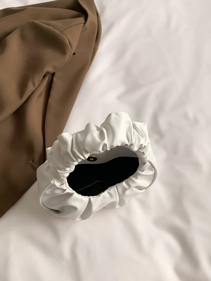 Sac bandoulière femme plissé forme nuage couleur unie