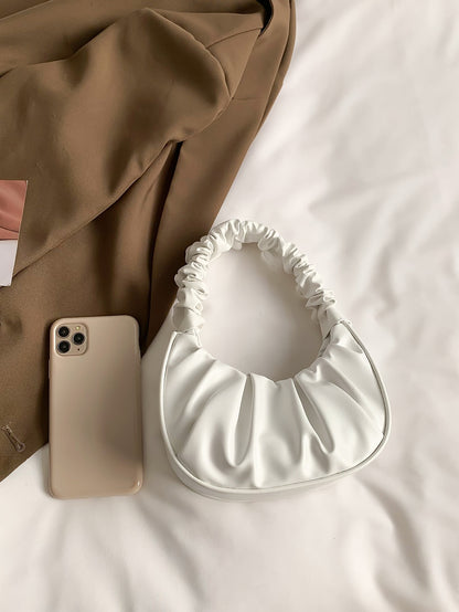 Sac bandoulière femme plissé forme nuage couleur unie