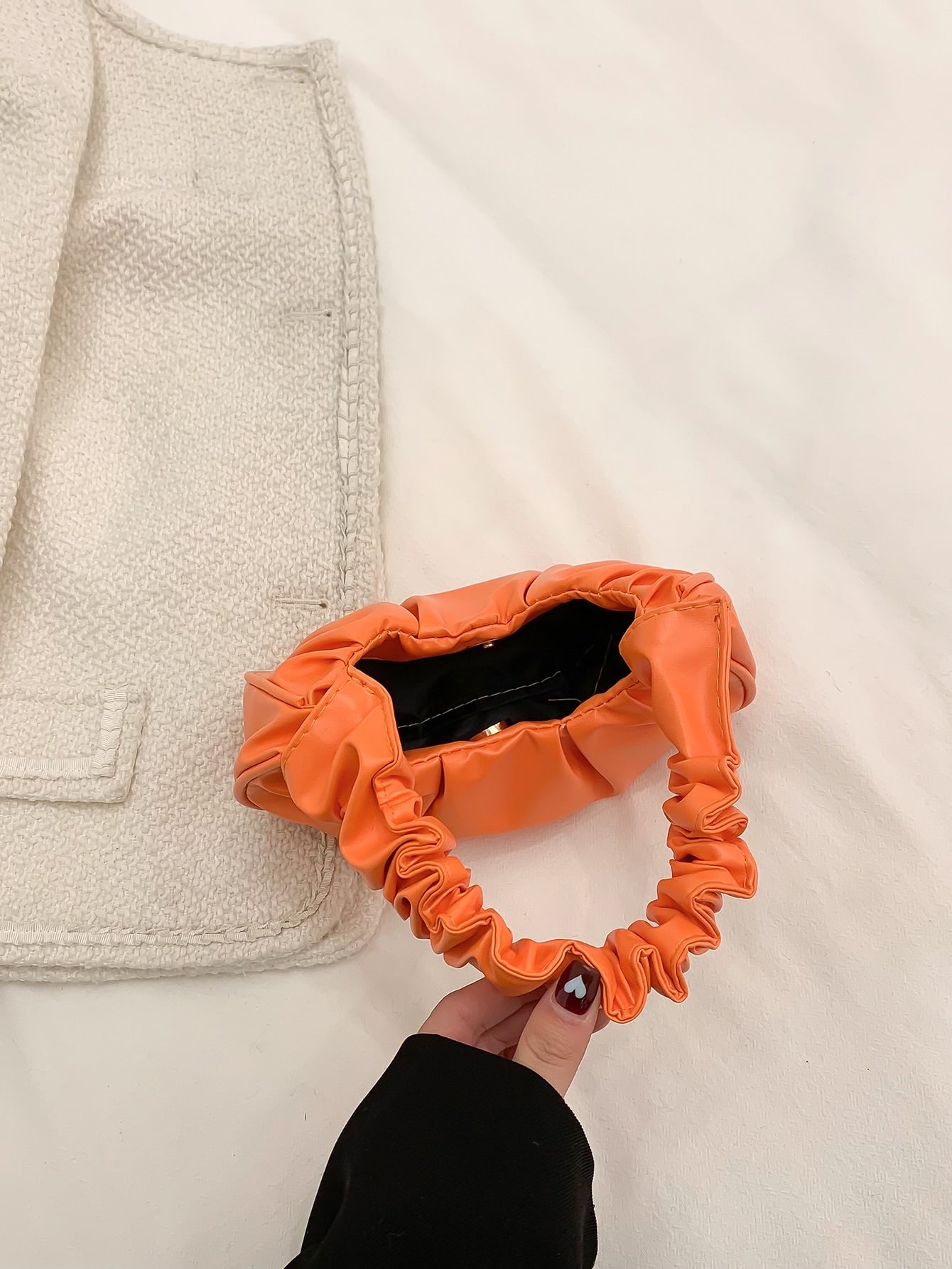 Sac à main plissé nuage femme