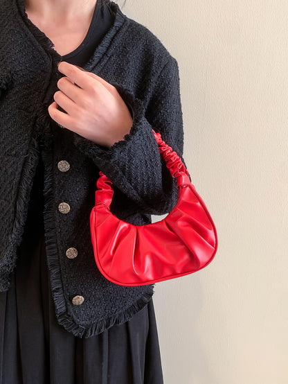 Mini sac bandoulière femme plissé en croissant