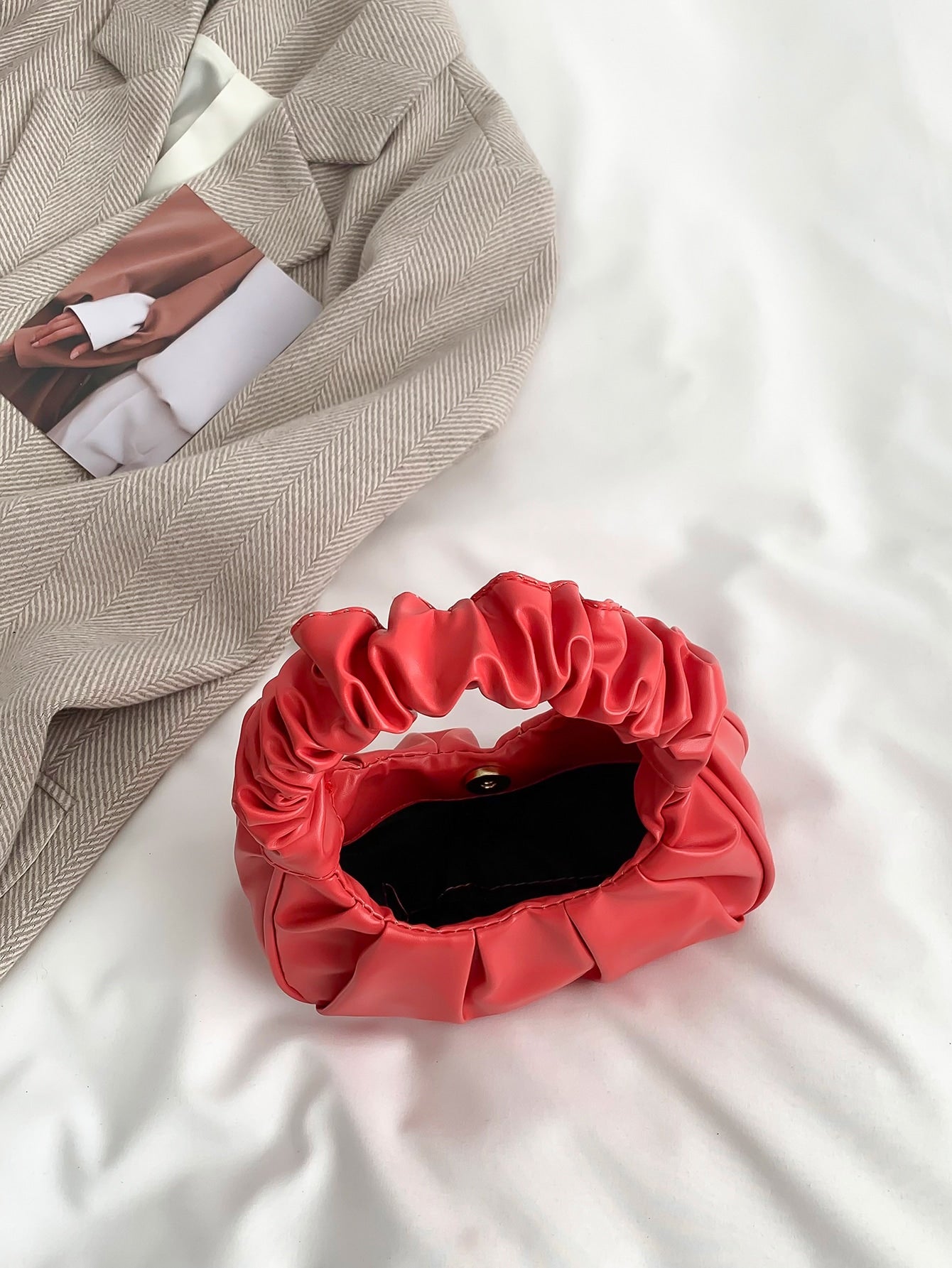 Mini sac bandoulière femme plissé en croissant